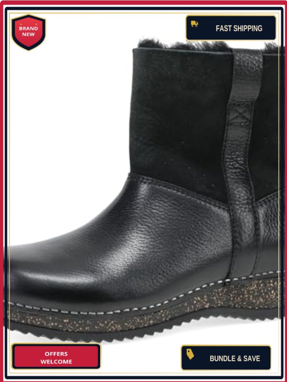 Dansko McKenzie Bootie Leather Shearling Ankle Boots Women's